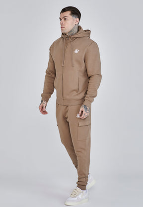 Brown Essentials Full Zip Hoodie (3)