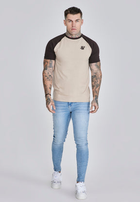 Beige Brown Raglan T-Shirt (2)