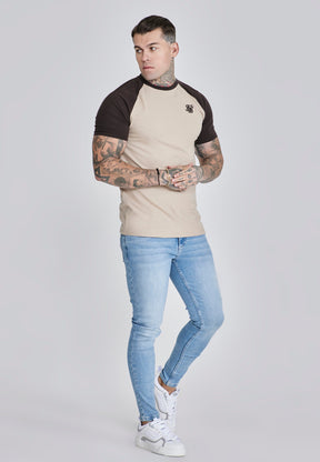 Beige Brown Raglan T-Shirt (3)
