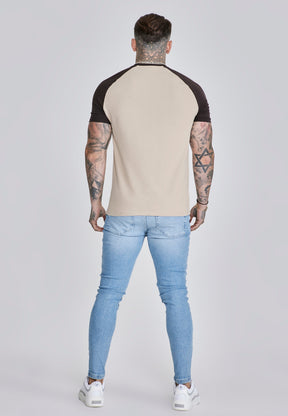 Beige Brown Raglan T-Shirt (4)