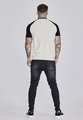 Ecru Black Raglan T-Shirt (4)