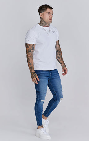 Blue Distressed Skinny Jeans (3)