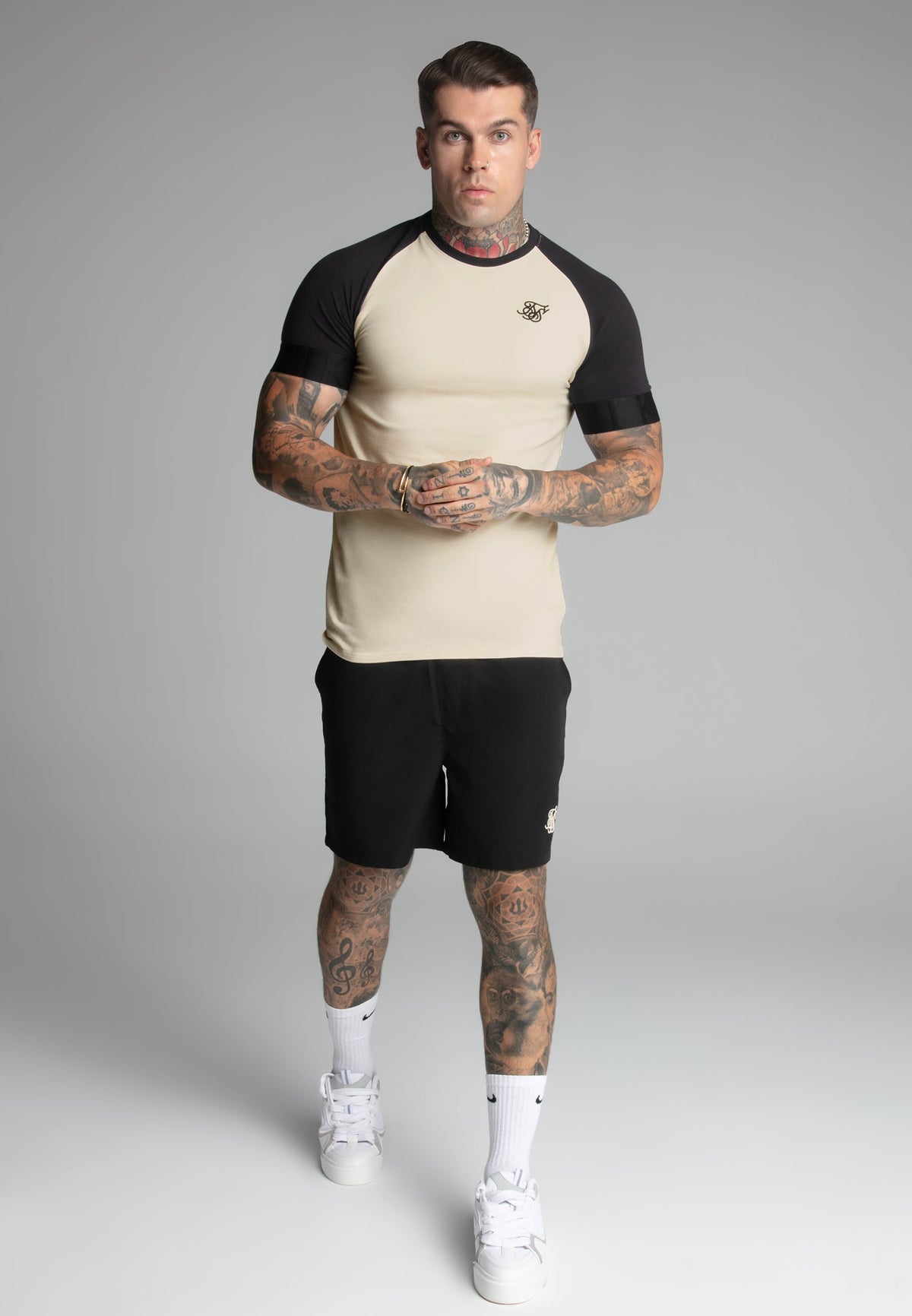 Ecru,Black Tech T-Shirt (1)