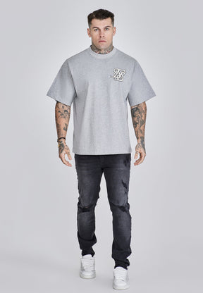 Grey Marl Logo T-Shirt (2)