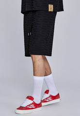 Black Towelling Shorts