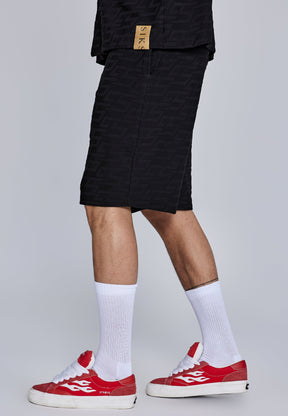 Black Towelling Shorts (1)