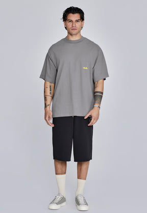 Grey Neon Yellow Oversized T-Shirt (2)
