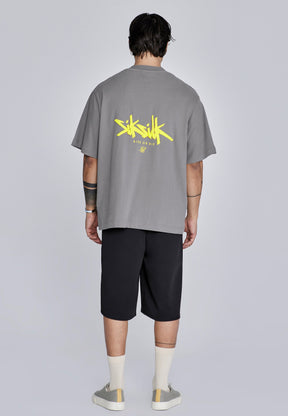 Grey Neon Yellow Oversized T-Shirt (4)