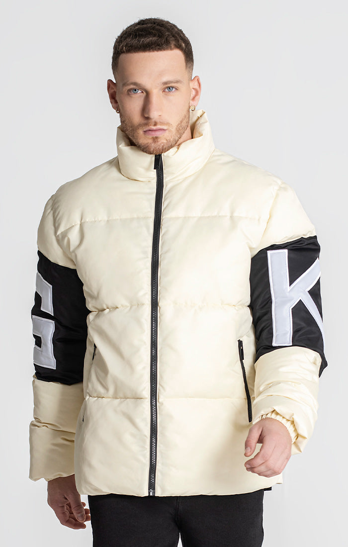 Beige Captain Puffer Jacket