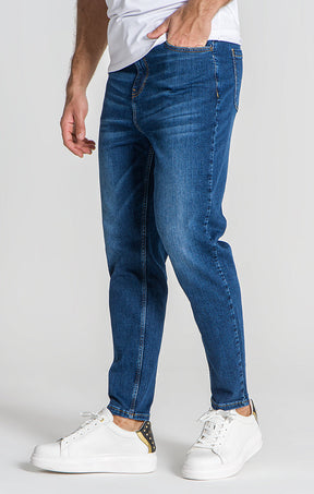 Dark Blue Carrot Leg Jeans